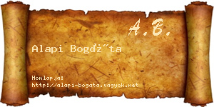 Alapi Bogáta névjegykártya